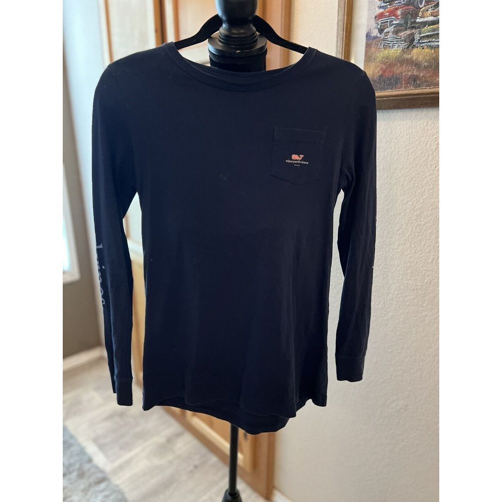 Vineyard Vines XS Texas Navy Blue Long‎ Sleeve Shirt G42